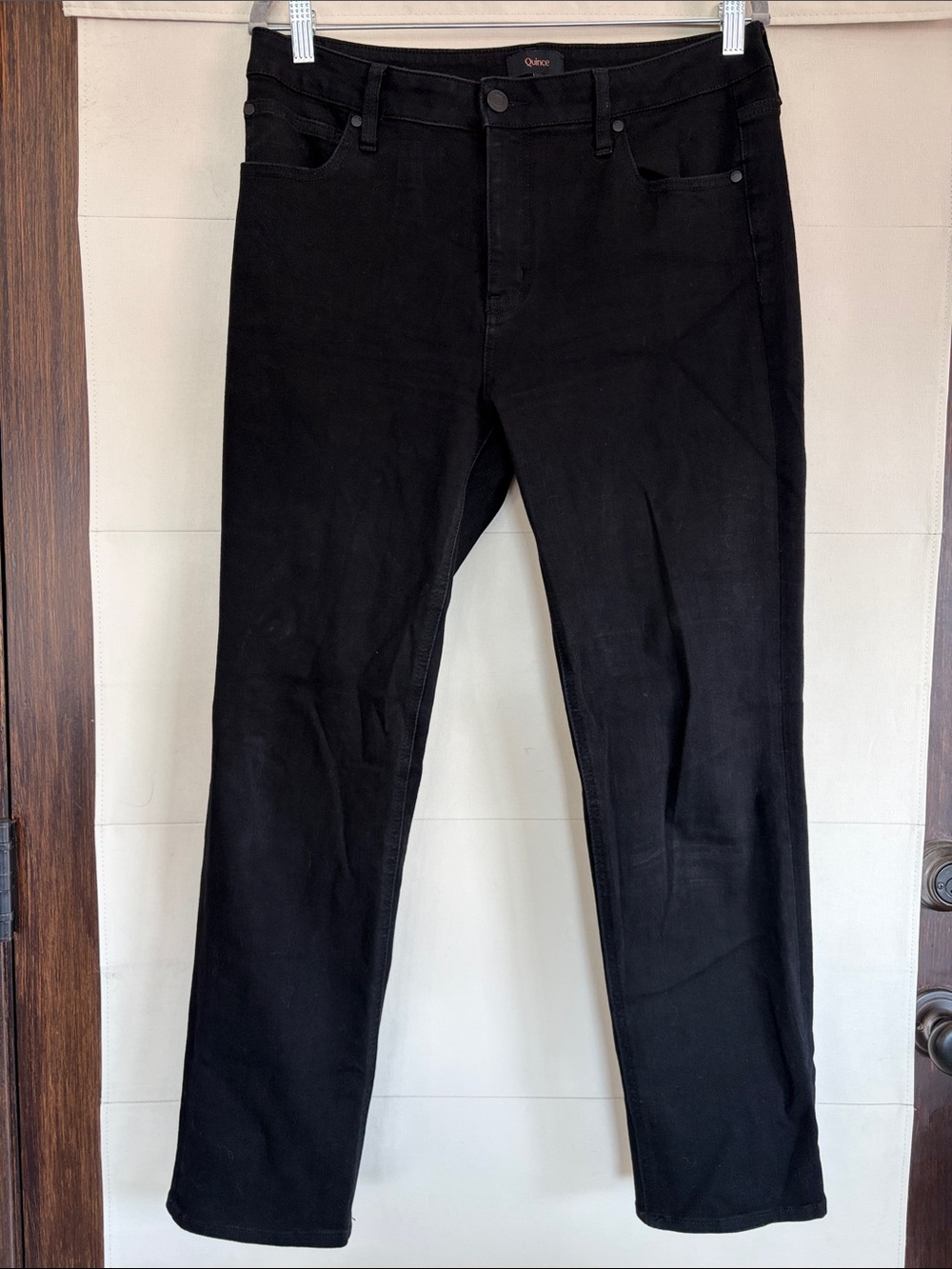 Quince Solid Black Straight-Leg Women's Jeans